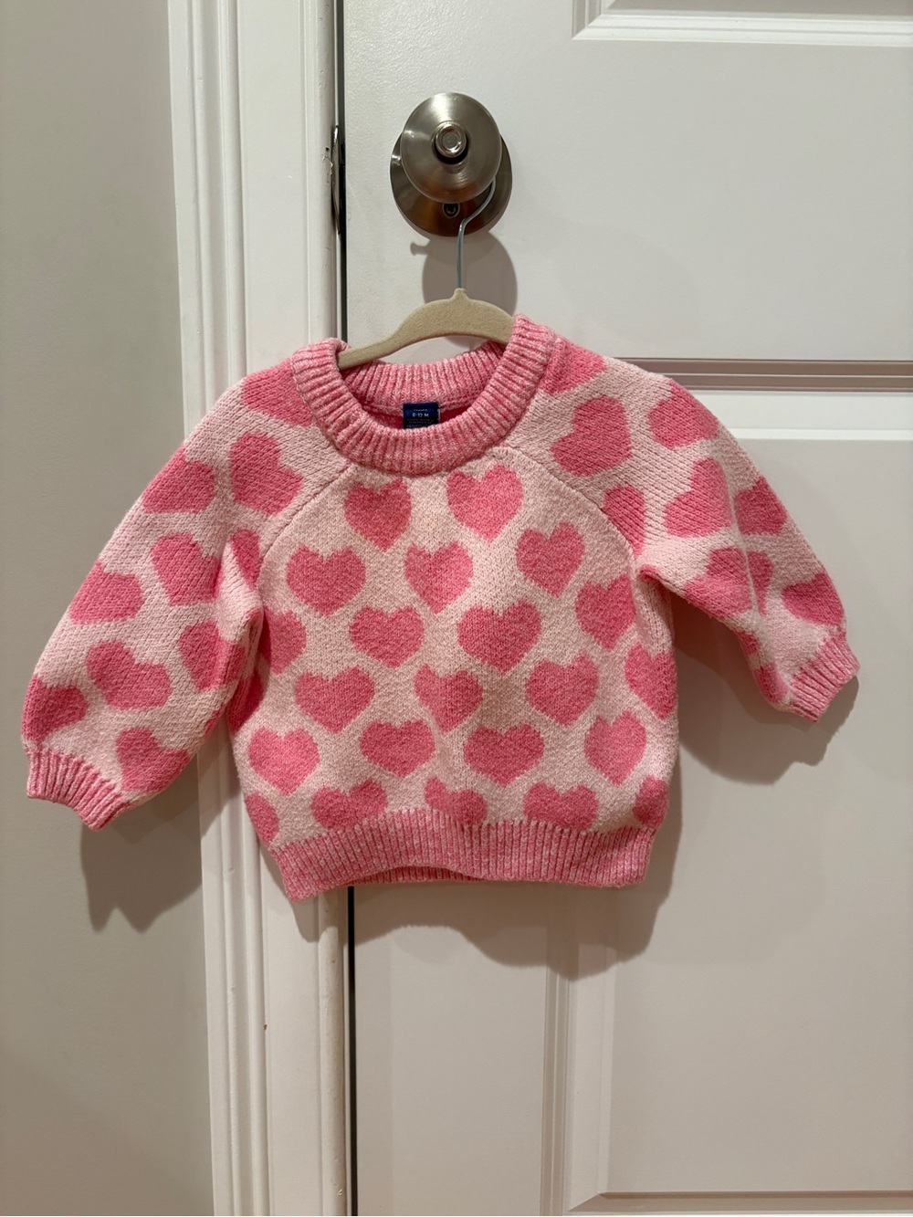 Old Navy Pink Heart Crewneck Sweater